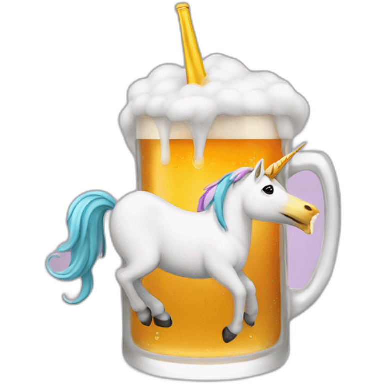 unicorn drinnking a beer emoji