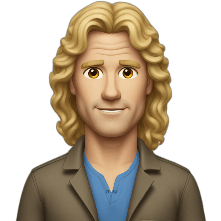 will ferrel realistic, with long blonde straight hair emoji