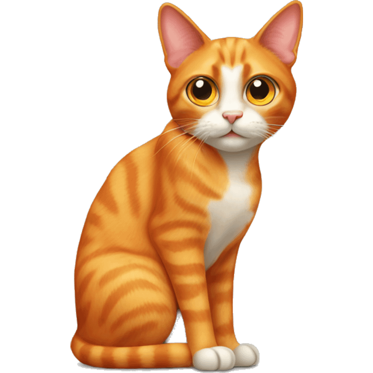 orange cat with big eyes and three color nose emoji