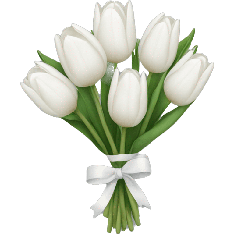 white tulip bouquet  emoji