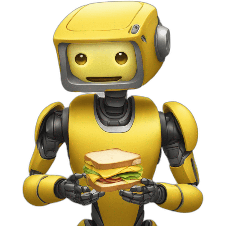 Yellow-robot-eating-sandwich emoji