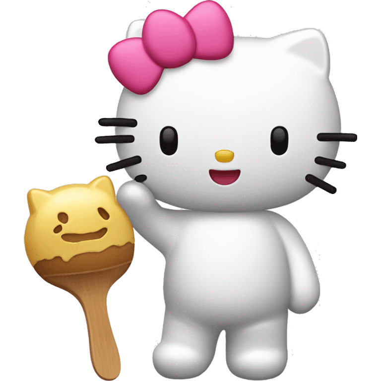 hello kitty saltando en una pata y con una mano en la cabeza emoji