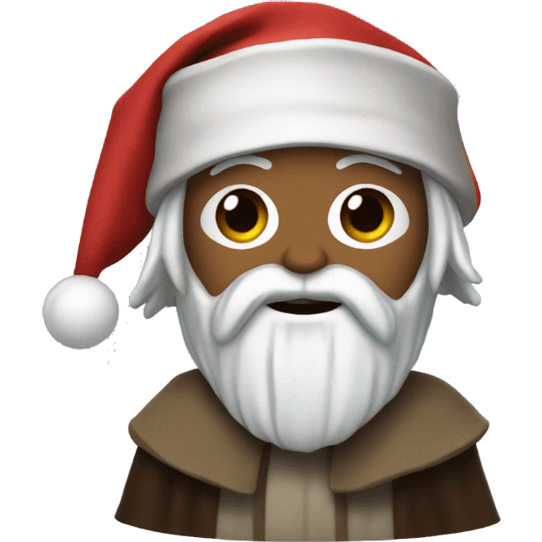 Star Wars Jedi with a Santa hat emoji