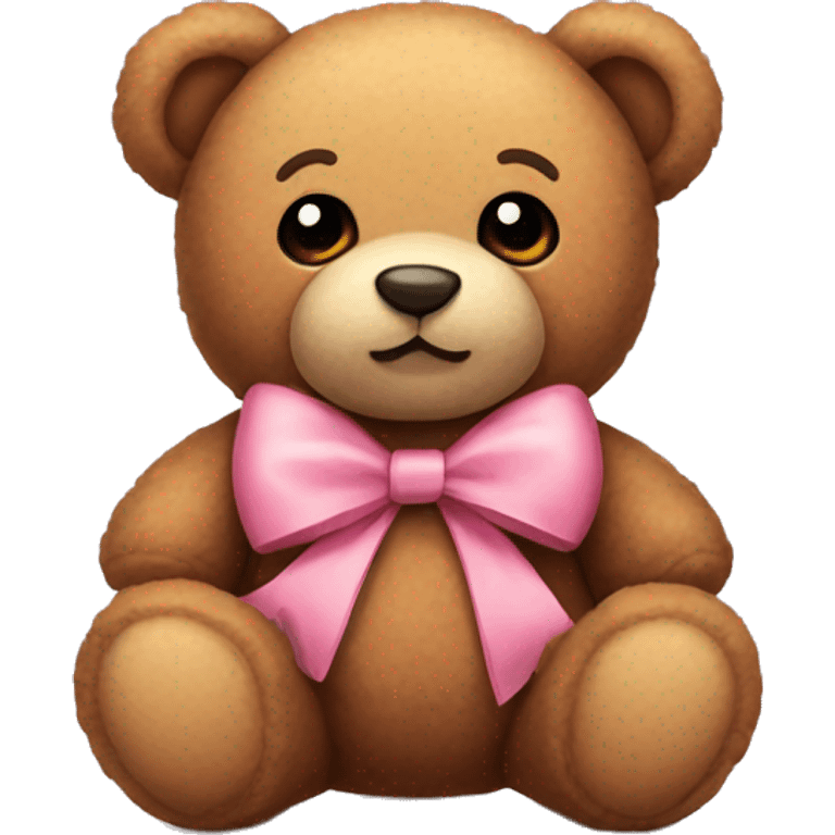 A cute teddy bear with a bow emoji