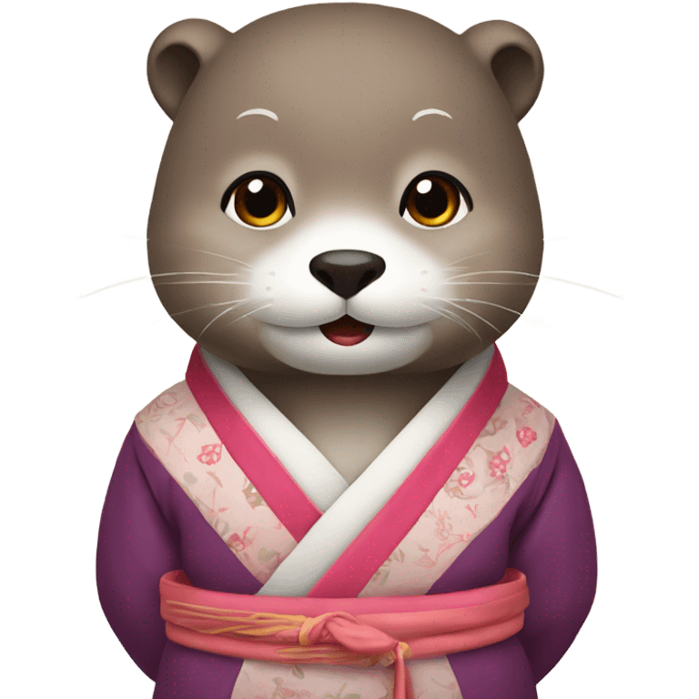 a otter face wearing traditional korean hanbok emoji