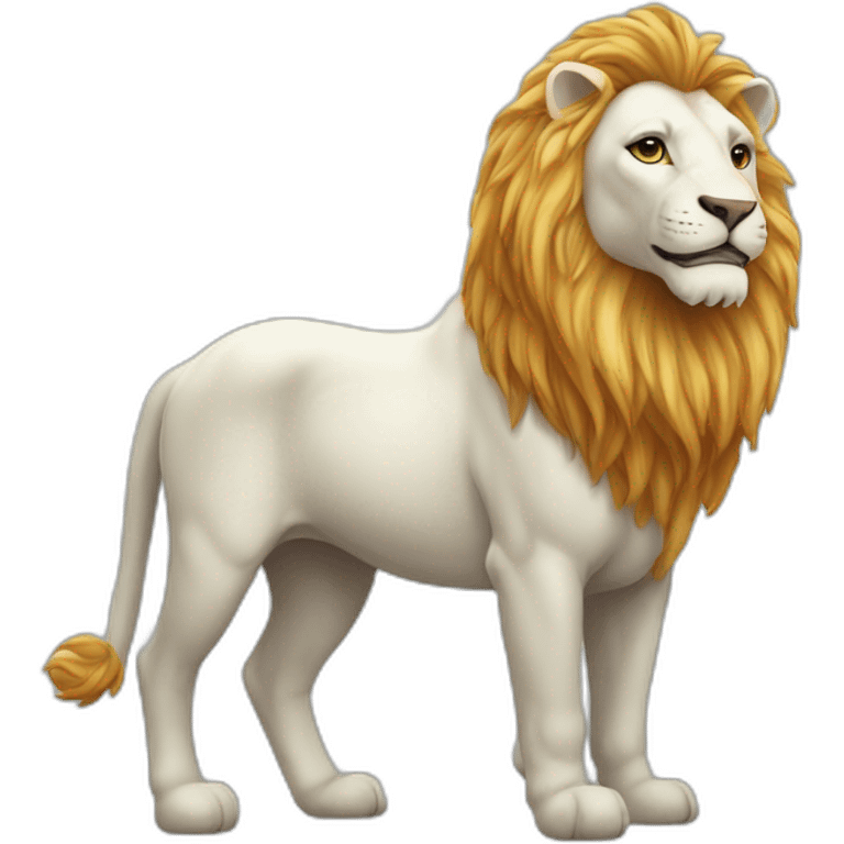 Une licorne sur un lion emoji