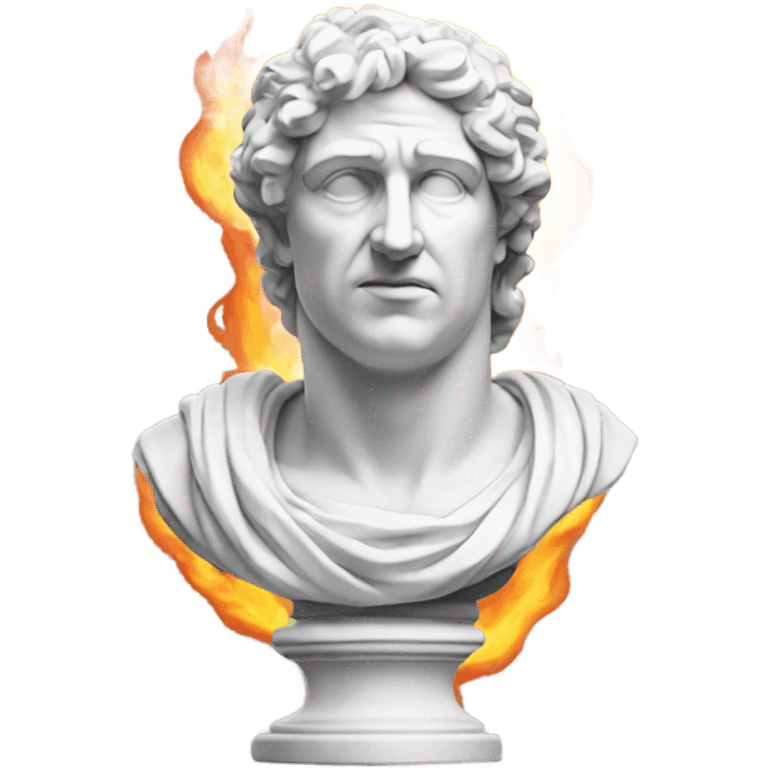 white roman bust on fire emoji