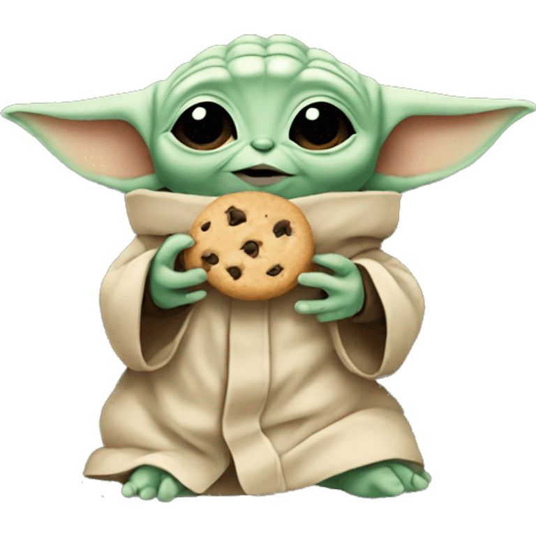 Baby yoda eating cookie emoji