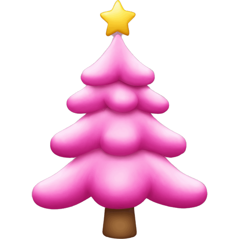 Christmas tree with pink decorations emoji