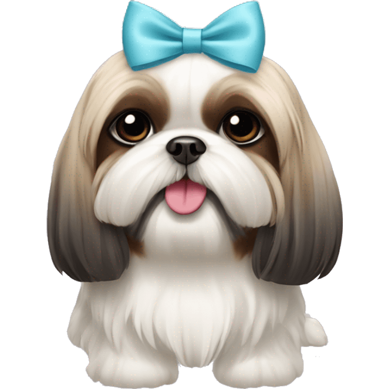 shih tzu dog wearing a coquette bow emoji