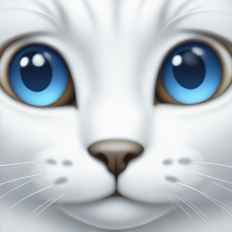 White cat with blue eyes emoji