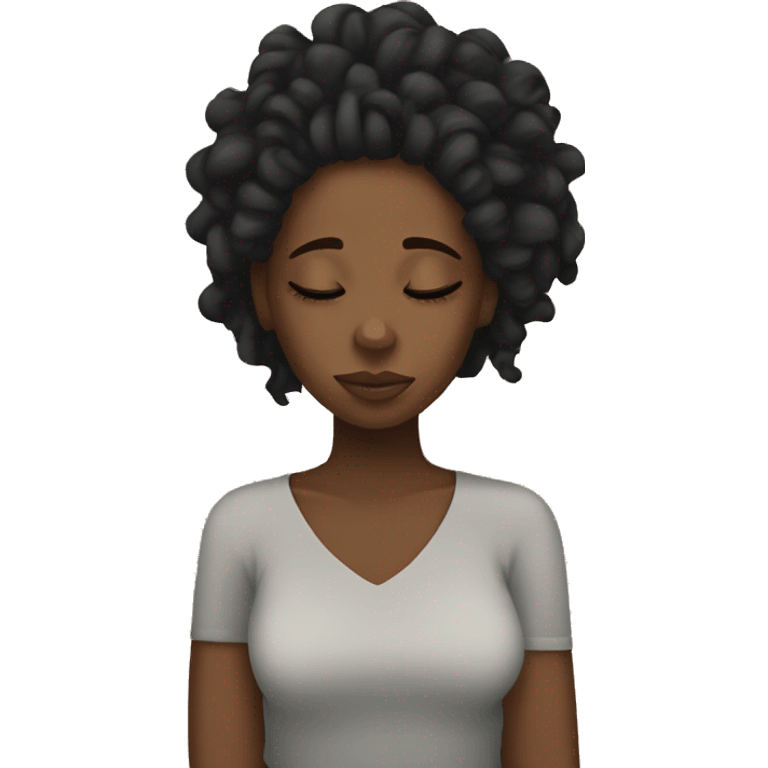 Black girl with locs sleeping  emoji