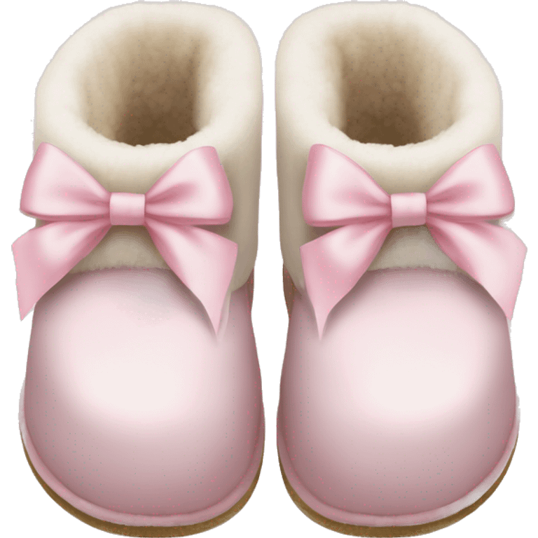 White Ugg slippers light pink bows  emoji