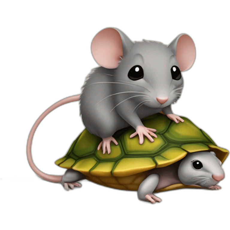 rat sur une tortue sur une souris emoji