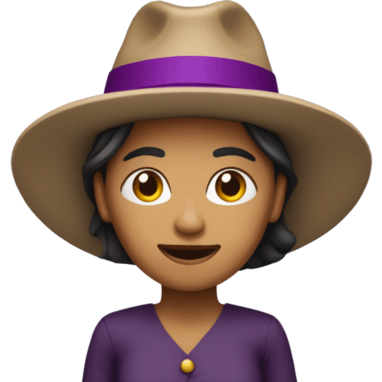 Mujer con sombrero morado  emoji