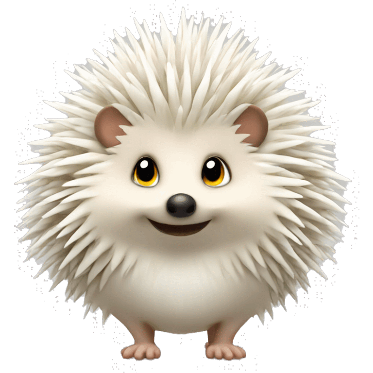 Hedgehog white creamy quills DIFFERENT COLORED EARS emoji