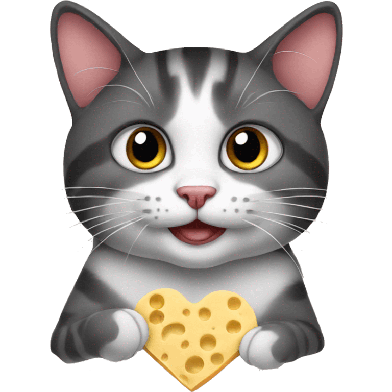 heart as cat from cheese emoji