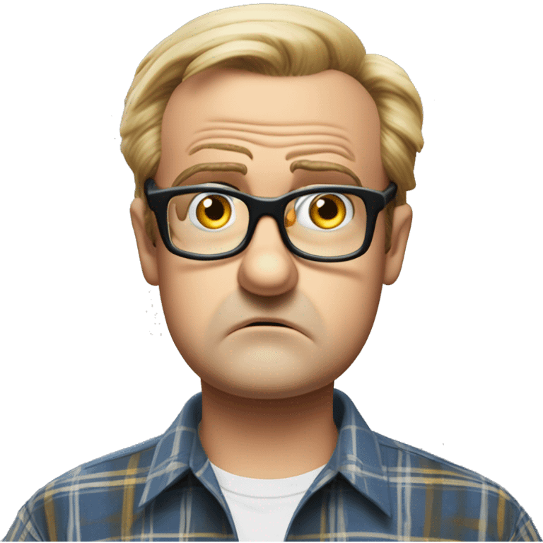 Bubbles (Trailer Park Boys):
A goofy quirky character with thick oversized glasses over-magnify his massive expressive eyes. Dressed in a well-worn plaid shirt, Bubbles has a perplexed and perched pout emoji