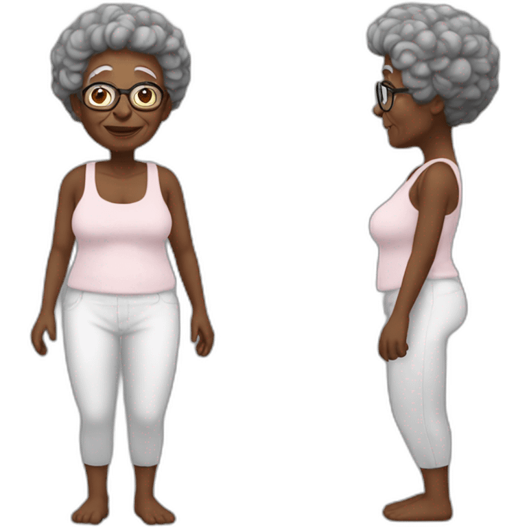 full body shot LGBTQIA black grandma with no cloth emoji