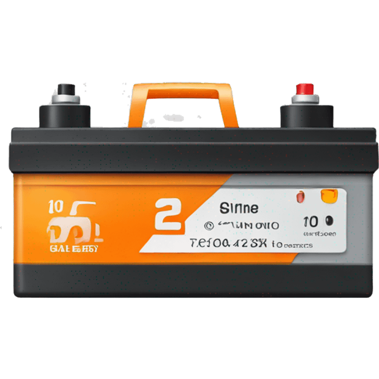 car battery with orange top front side emoji