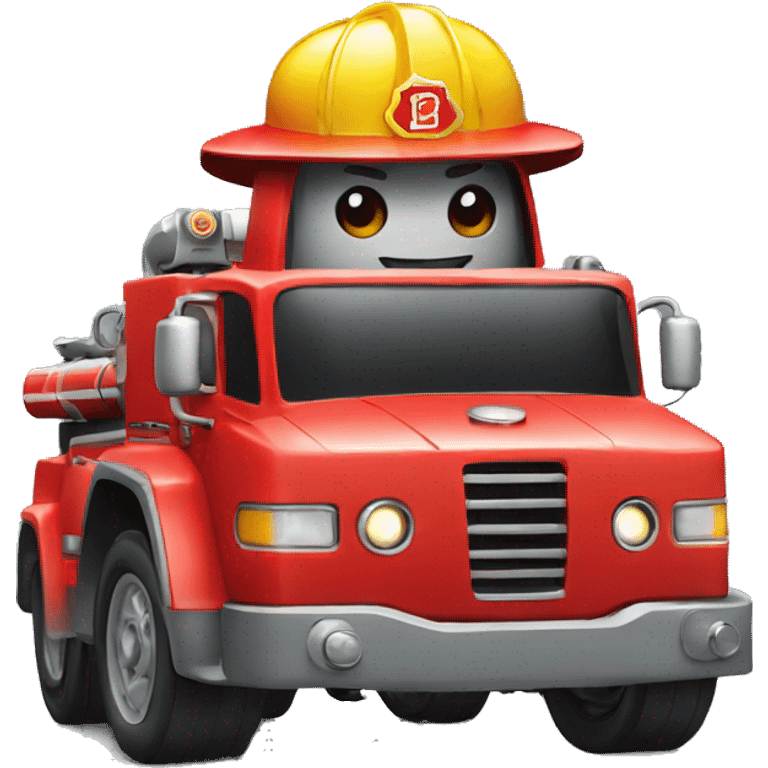 Firefighting car robot  emoji