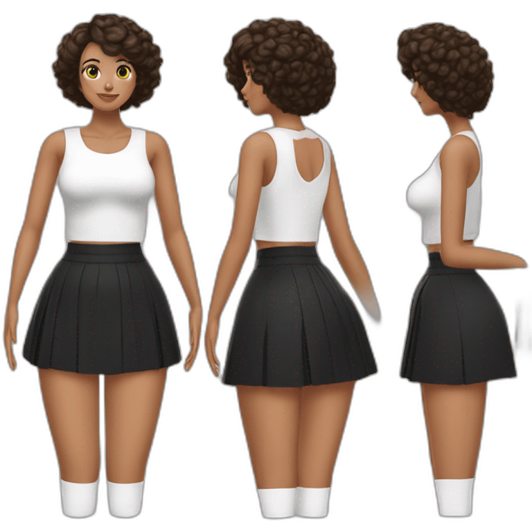 both sides full-body-back-view-curvy-фигуристка-black-lifted skirt white-knickers and long socks emoji