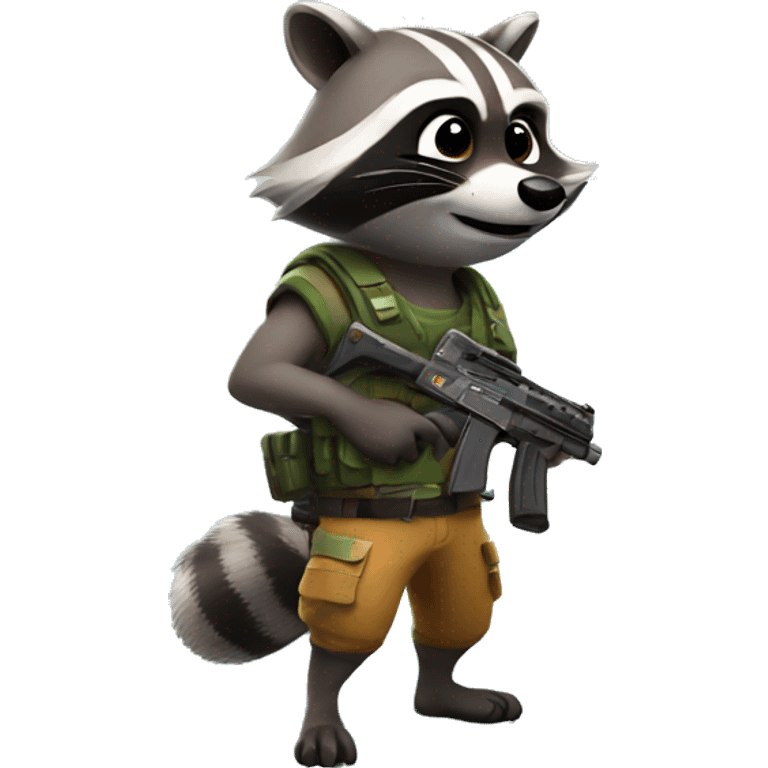 Raccoon playing Fortnite  emoji