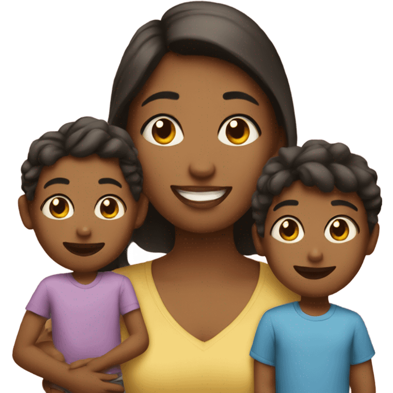 Mom with a son and daughter   emoji