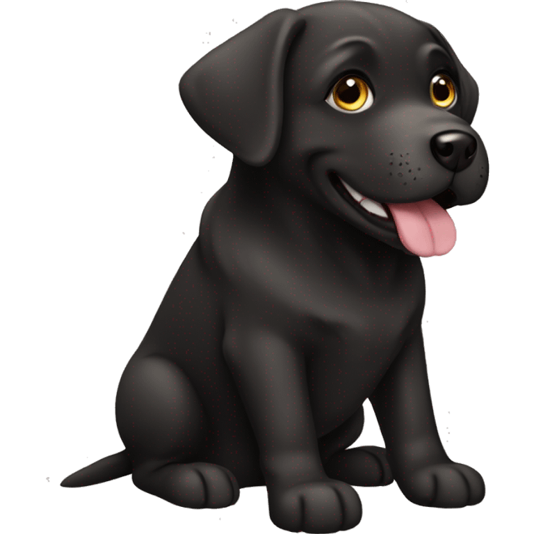 Black chubby labrador dog emoji