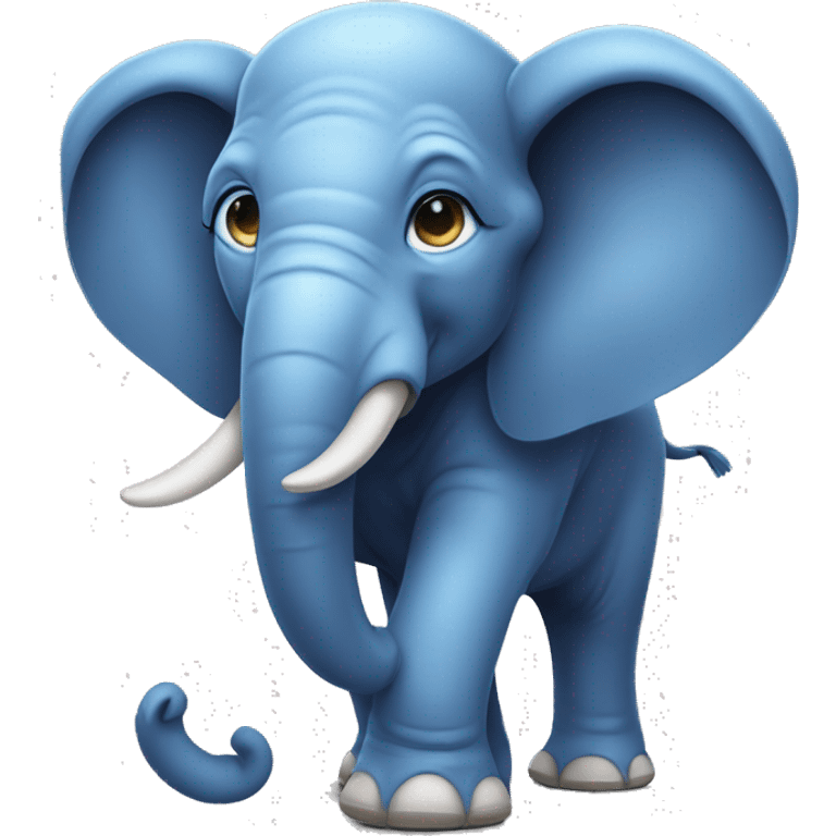 create a realistic image of a strong, blue-eyed elephant, mascot of Atletica Maximus emoji