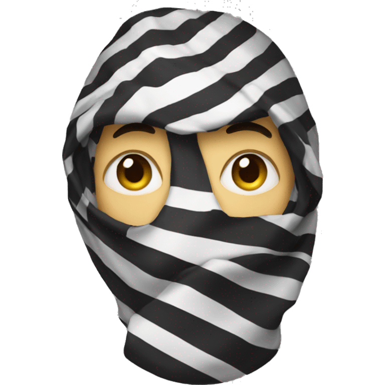 A robber emoji with stripes emoji