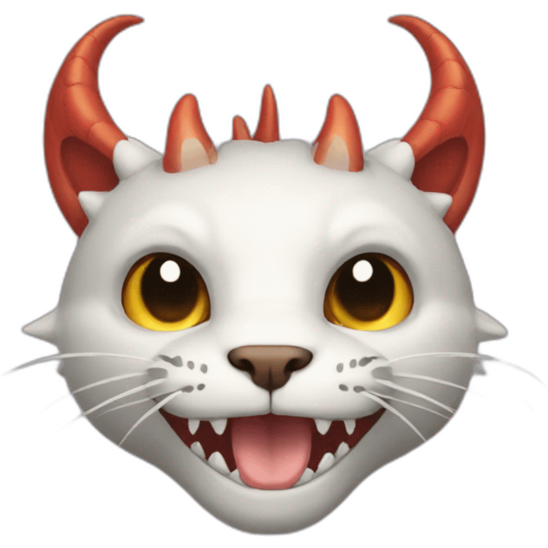 Dragon with cat on head emoji