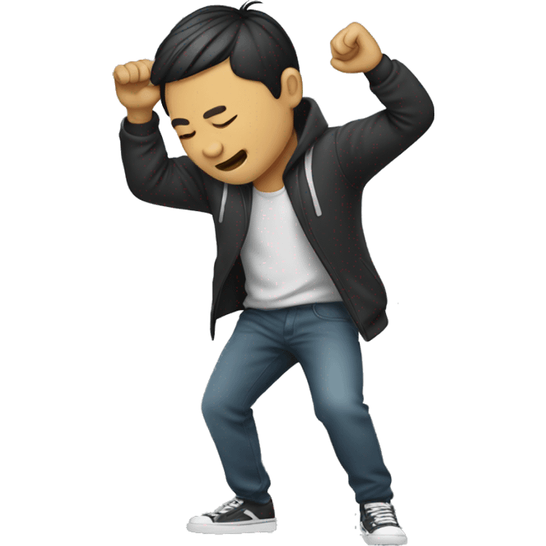 asian man dabbing emoji