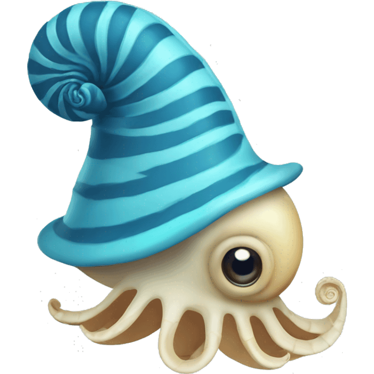 blue nautilus with a cute hat emoji