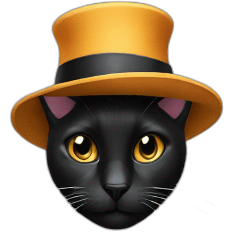 Black cat in hat emoji