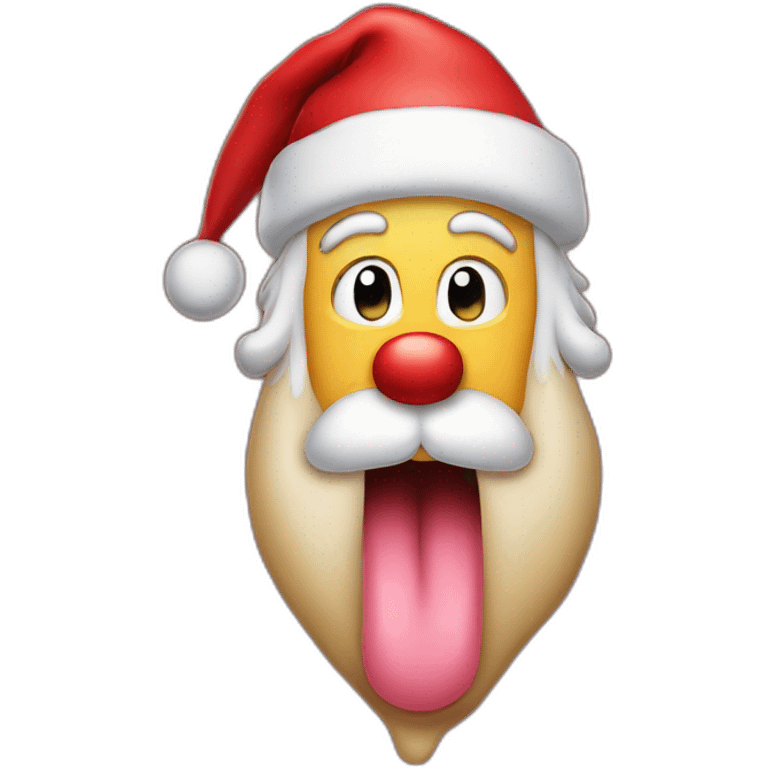 santa claus tongue sticking out emoji