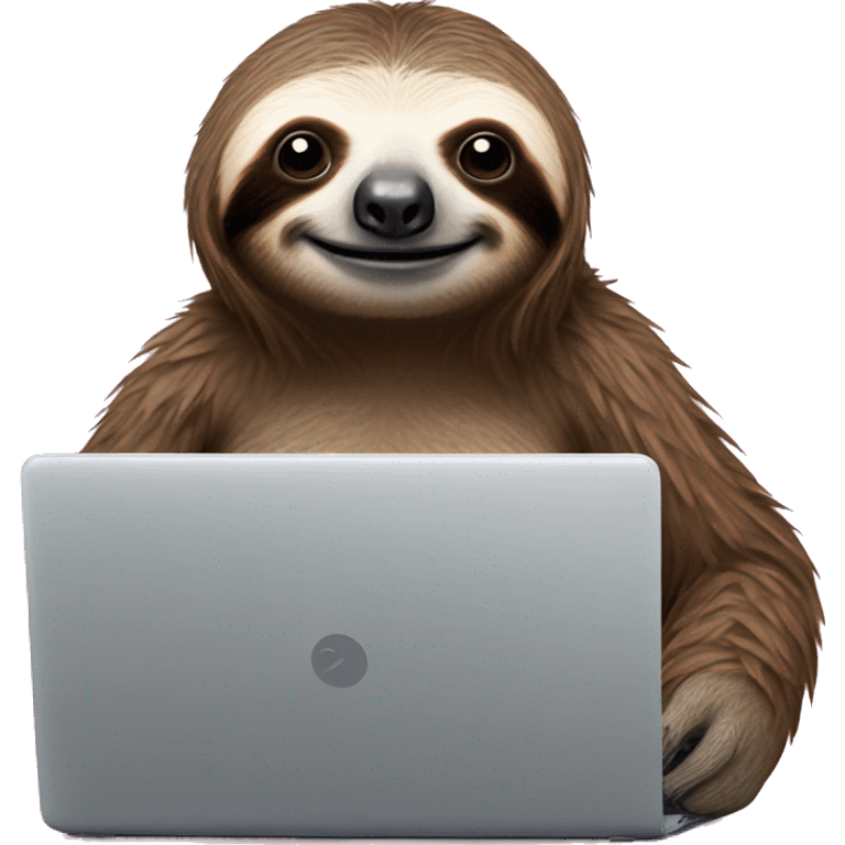 sloth with RedBull and laptop emoji