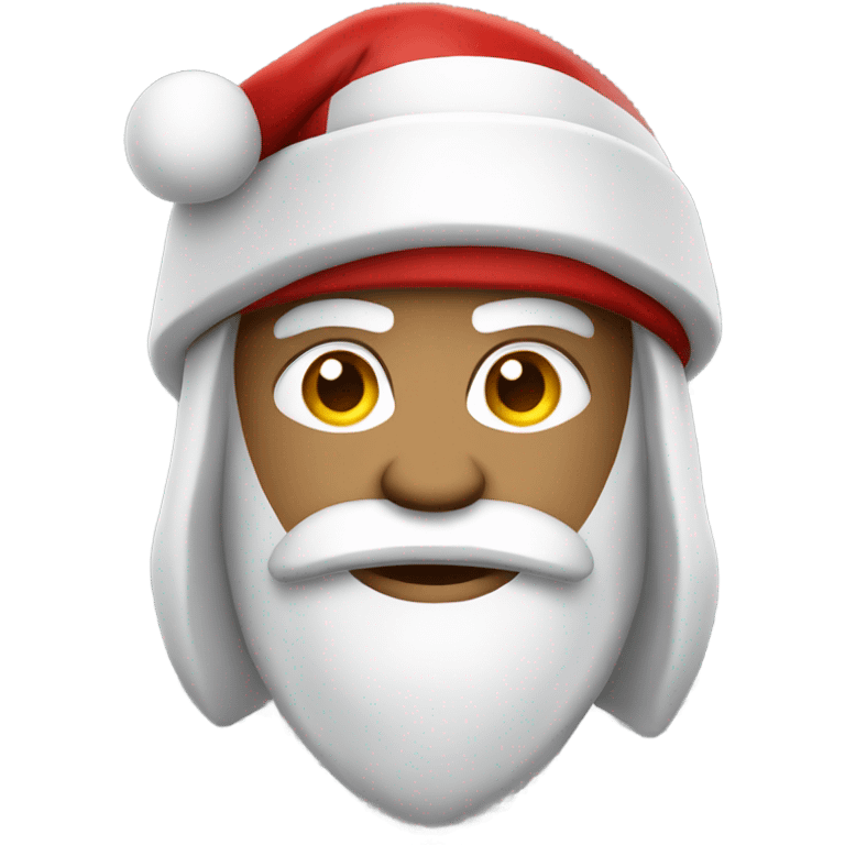 white spartan male wearing red santa hat emoji