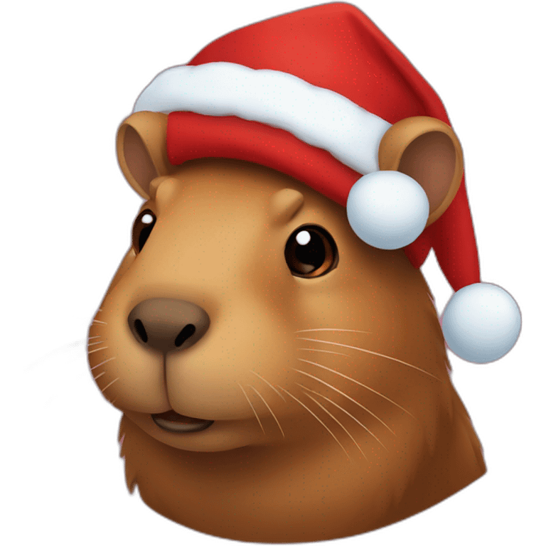 Capibara con gorro navideño emoji