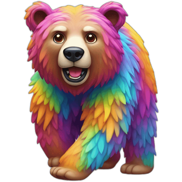 psychadelic walking bear emoji