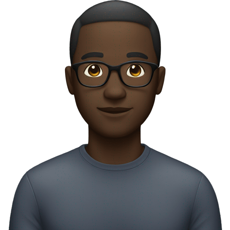 dark-skinned man with glasses and short hair emoji