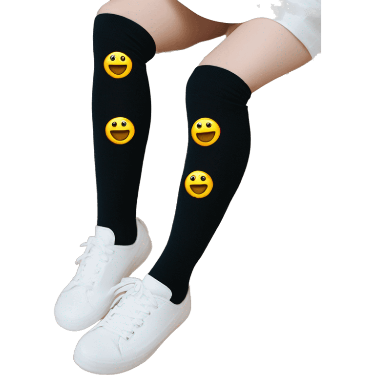 Plain Black over knee socks emoji