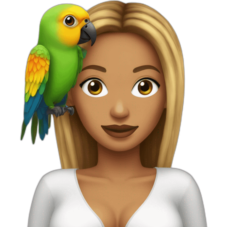 beyonce with a parrot emoji