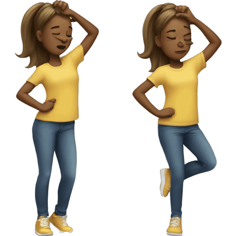 girl dabbing  emoji