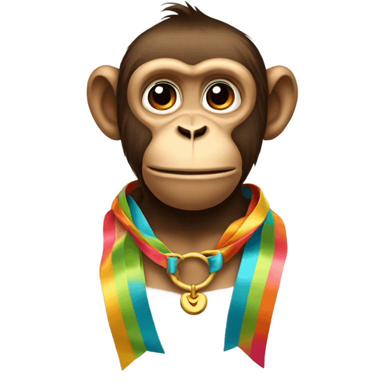 Monkey wearing bow emoji