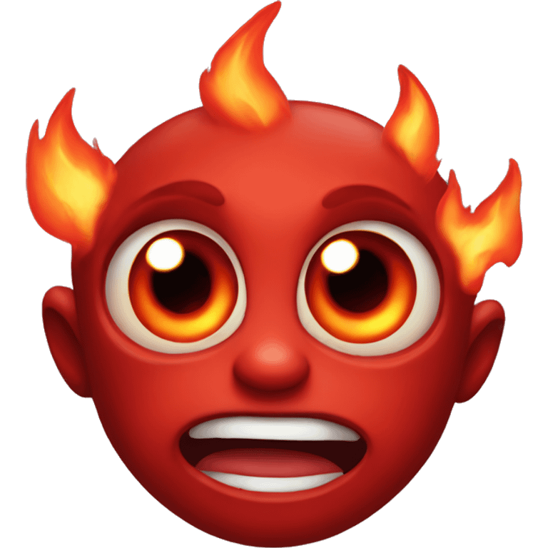 A Baby red demon with fire eyes  emoji