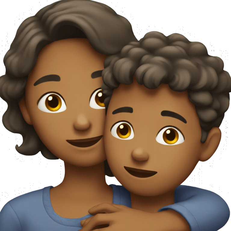 Mother and son hugging emoji