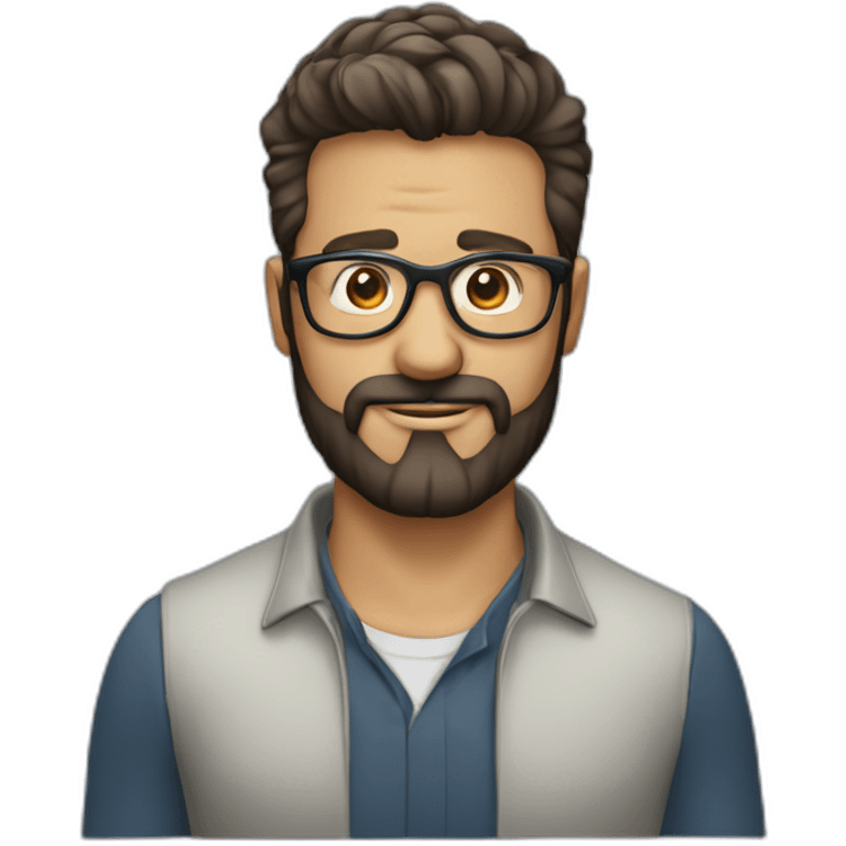 Hombre de 30 años con gafas y barba emoji