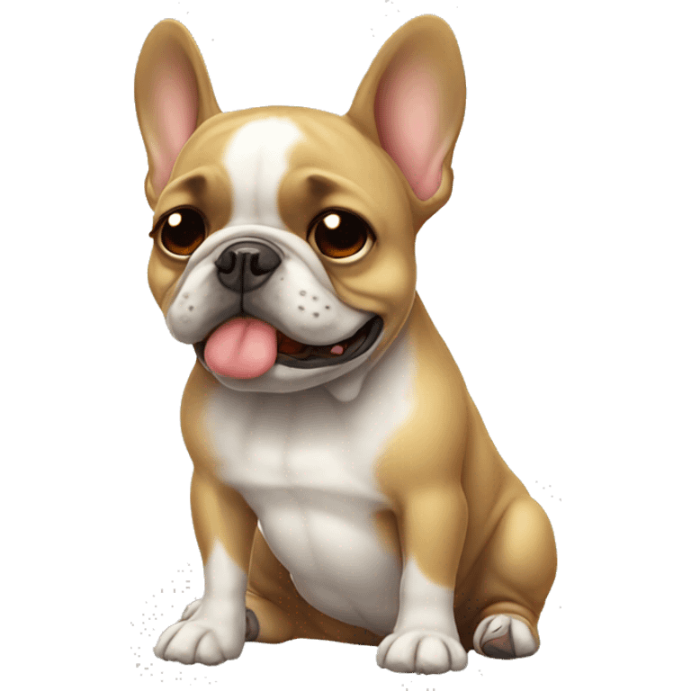 French bulldog is crying  emoji