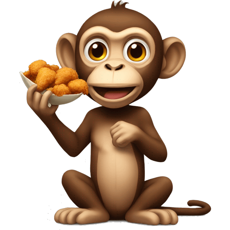 Monkey with a friedchicken emoji